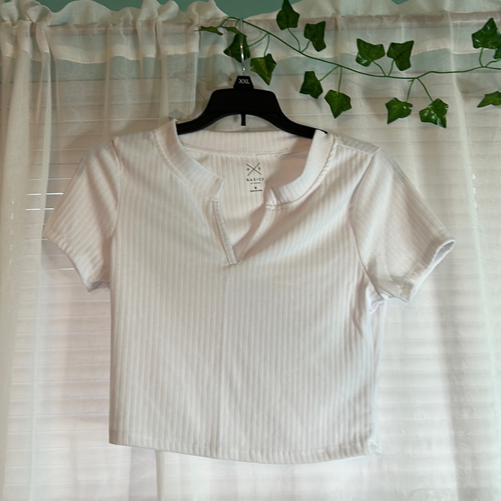 White, Pacsun, Basics, Short Sleeve Shirt, V neck, Size Medium
